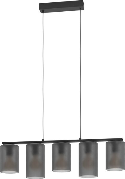 EGLO ''Colomera'' lampada a sospensione, E27, 5 luci, acciaio/vetro, grigio opaco