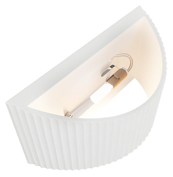 Applique Curva da Parete G9 Rigata in Gesso Pitturabile