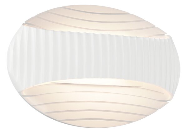 Applique Tonda da Parete 2xG9 Rigata in Gesso Pitturabile