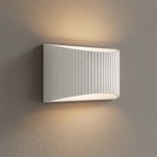 Applique Curva da Parete G9 Rigata in Gesso Pitturabile