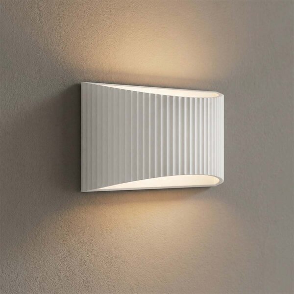 Applique Curva da Parete G9 Rigata in Gesso Pitturabile