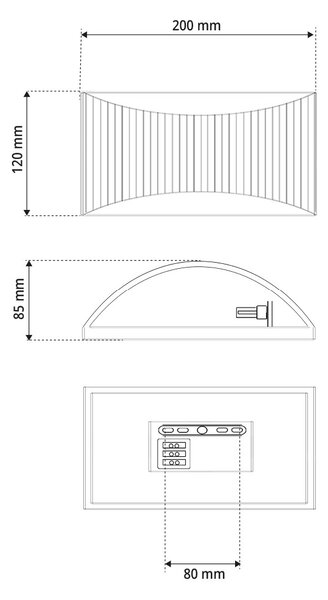 Applique Curva da Parete G9 Rigata in Gesso Pitturabile