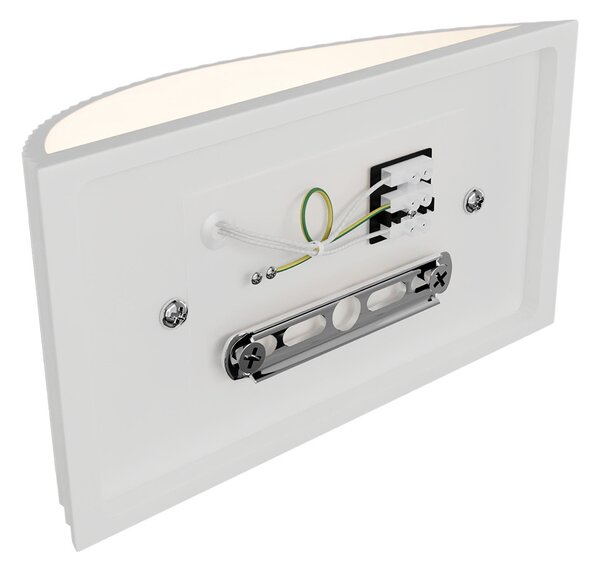 Applique Curva da Parete G9 Rigata in Gesso Pitturabile