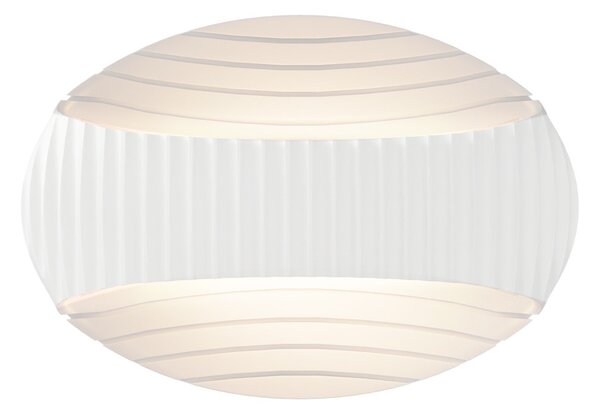 Applique Tonda da Parete 2xG9 Rigata in Gesso Pitturabile
