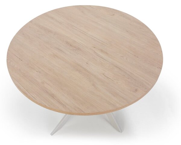 Tavolo da pranzo rotondo con piano effetto rovere ø 120 cm Ther – Marckeric