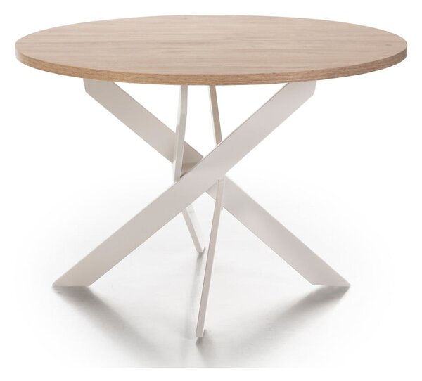Tavolo da pranzo rotondo con piano effetto rovere ø 120 cm Ther – Marckeric