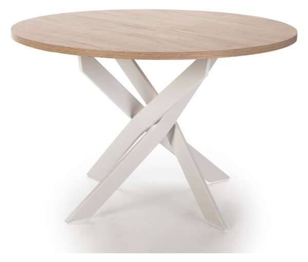 Tavolo da pranzo rotondo con piano effetto rovere ø 120 cm Ther – Marckeric