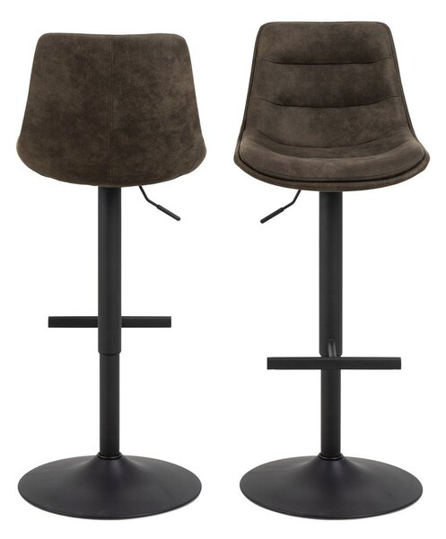 Sgabello da bar in verde scuro con altezza regolabile (altezza della seduta 86 cm) Adisa – Actona