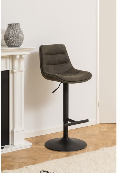 Sgabello da bar in verde scuro con altezza regolabile (altezza della seduta 86 cm) Adisa – Actona