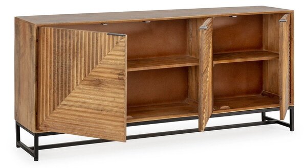 Cassettiera di colore naturale in mango massiccio 170x79x40 cm Nereida – MOME