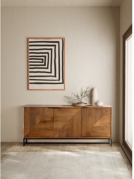 Cassettiera di colore naturale in mango massiccio 170x79x40 cm Nereida – MOME