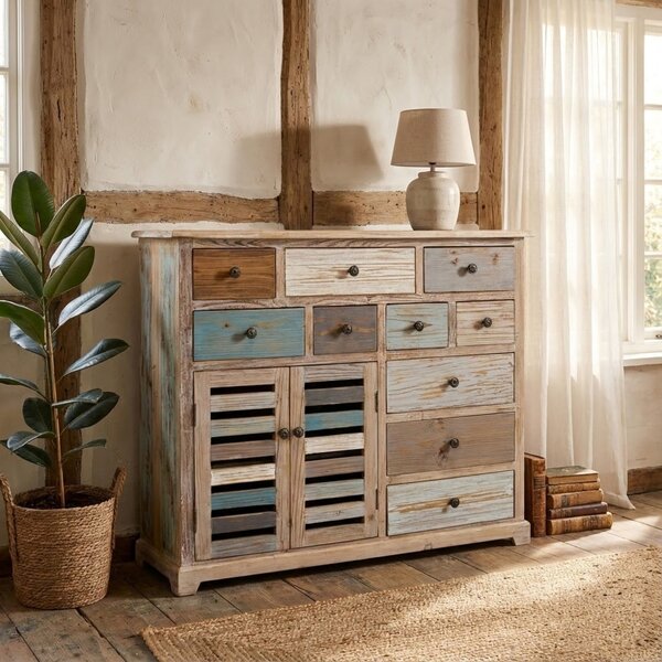 COLORWOOD - credenza multicassetto in legno colorato
