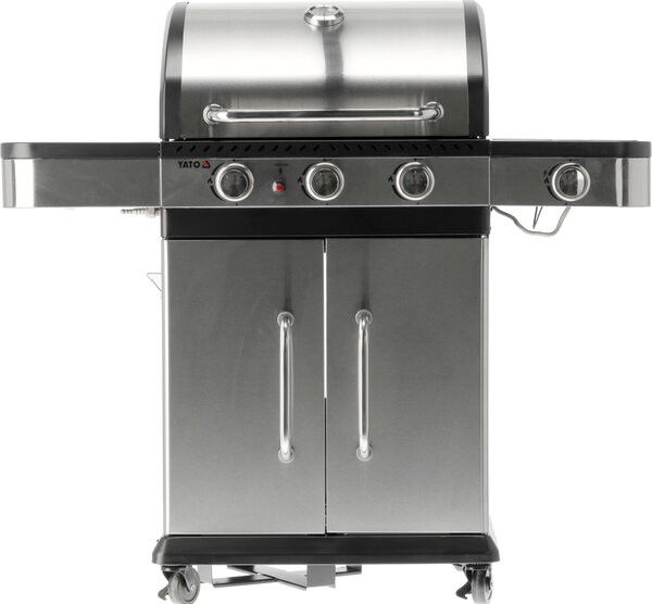 Grill a gas 11,2kW, 3+1 bruciatori, acciaio inox 122 x 57 x 112cm