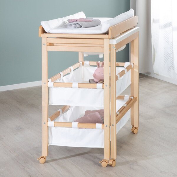 Fasciatoio bianco/di colore naturale con effetto betulla Baby Pool – Roba