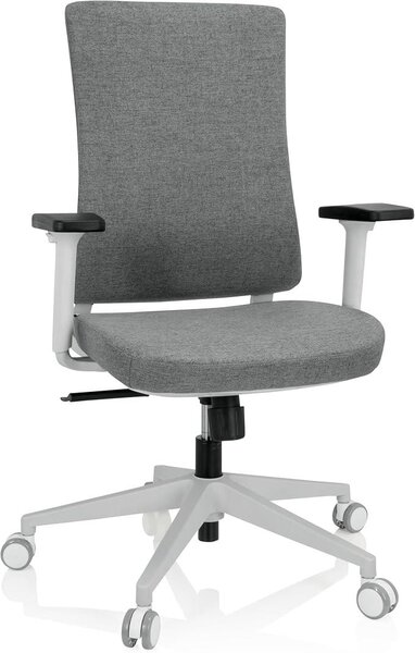Silecomplaza 810034 - Sedia da ufficio ergonomica COMFIO WP, sedia girevole con supporto lombare regolabile per una postura corretta, rivestita in tessuto grigio