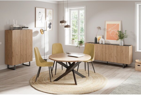 Tavolo da pranzo rotondo con piano in rovere 120x120 cm Ther - Marckeric