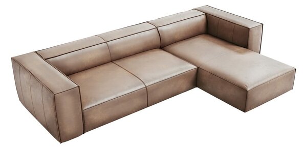 Divano angolare in pelle marrone chiaro (angolo destro) Madame - Windsor & Co Sofas