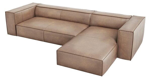 Divano angolare in pelle marrone chiaro (angolo destro) Madame - Windsor & Co Sofas