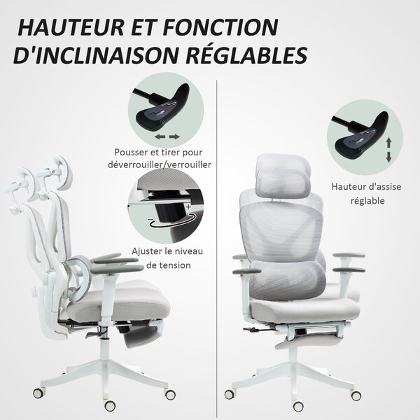 HOMCOM Poltrona da ufficio, sedia da ufficio - altezza regolabile, schienale inclinabile, poggiatesta rotante, 71x70x119cm, nero