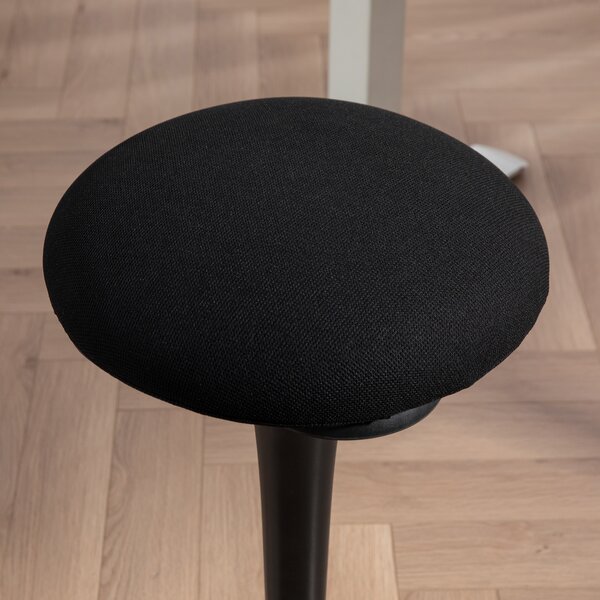 HOMCOM Sgabello da ufficio in piedi sgabello ergonomico sedile basculante a 360° ampia base 36 x 36 x 70-90 cm nero
