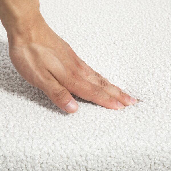 HOMCOM Sedia da ufficio sedia girevole con ruote altezza regolabile seduta girevole a 360° 60 x 61 x 79-88 cm crema