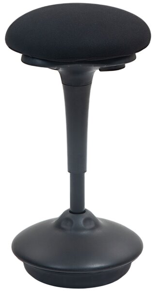 HOMCOM Sgabello da ufficio in piedi sgabello ergonomico sedile basculante a 360° ampia base 36 x 36 x 70-90 cm nero
