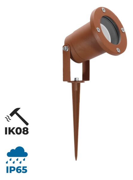 Faretto da Giardino con Picchetto GU10 - CORTEN Colore Corten