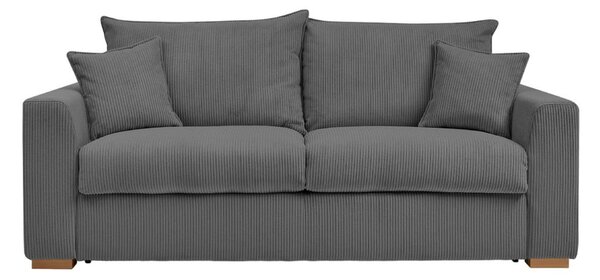 Divano grigio allungabile con rivestimento in velluto a coste 225 cm Augustin – Bobochic Paris