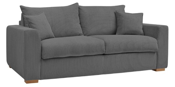 Divano grigio allungabile con rivestimento in velluto a coste 225 cm Augustin – Bobochic Paris