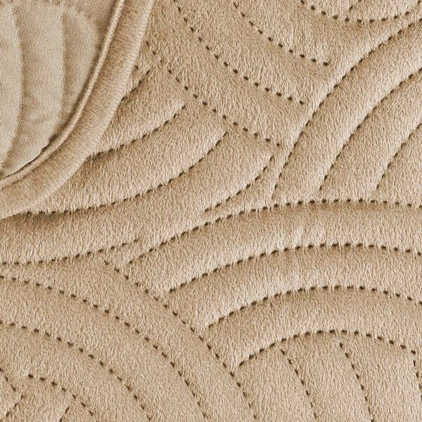 Set con copriletto e federa marrone chiaro in velluto 240x260 cm Solange – douceur d'intérieur