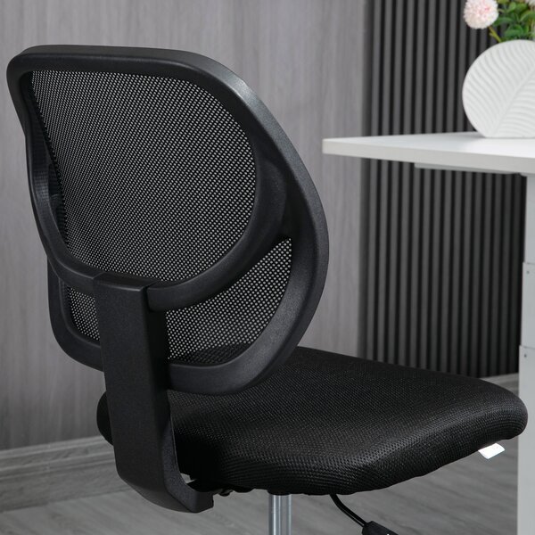 Vinsetto Sedia da ufficio con seduta alta in mesh altezza regolabile 50-70 cm con poggiapiedi girevole 360° nero