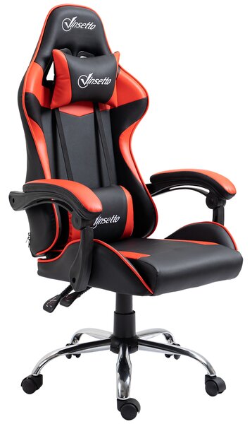 Vinsetto Sedia da gioco sedia da ufficio sedia gamer poggiatesta ergonomico altezza regolabile schienale reclinabile fino a 135°