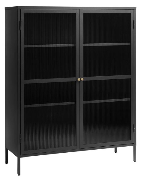 Vetrina in metallo nero 111x140 cm Bronco - Unique Furniture