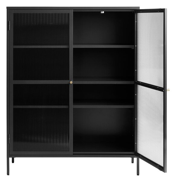 Vetrina in metallo nero 111x140 cm Bronco - Unique Furniture