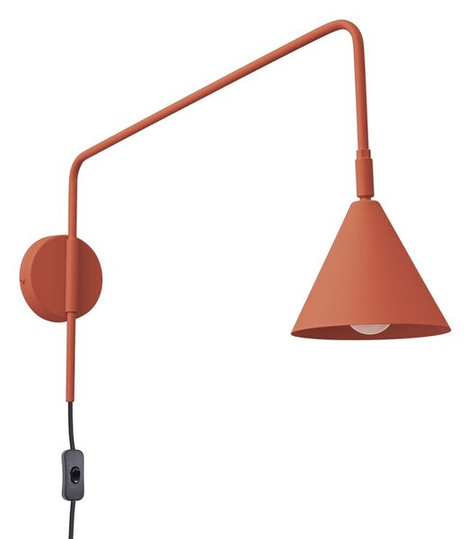 Lampada da parete color terracotta con alimentazione a corrente Zylo – Sollux