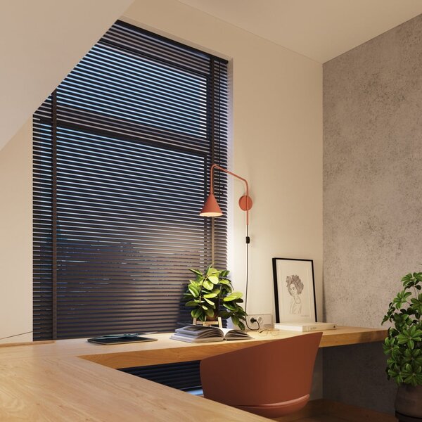 Lampada da parete color terracotta con alimentazione a corrente Zylo – Sollux