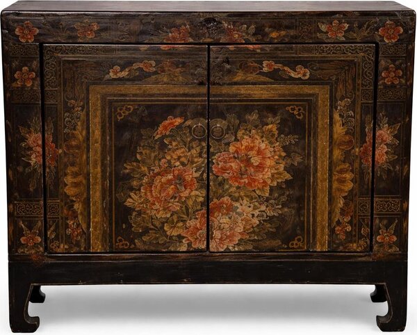 Fine Asianliving Antico armadio cinese dipinto a mano L86xP38xH75cm Armadio cinese Armadio nuziale cinese Mobili orientali Mobili asiatici