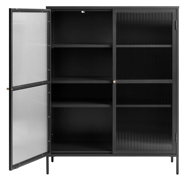 Vetrina in metallo nero 111x140 cm Bronco - Unique Furniture