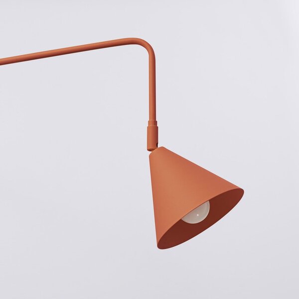 Lampada da parete color terracotta con alimentazione a corrente Zylo – Sollux