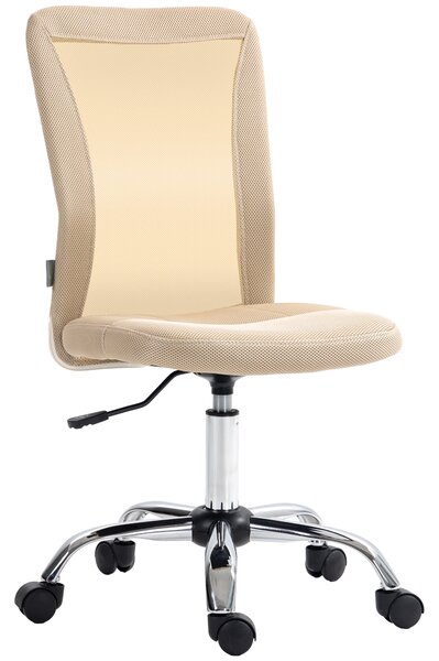 Vinsetto Sedia da ufficio ergonomica regolabile in altezza girevole a 360° rivestimento maglia beige