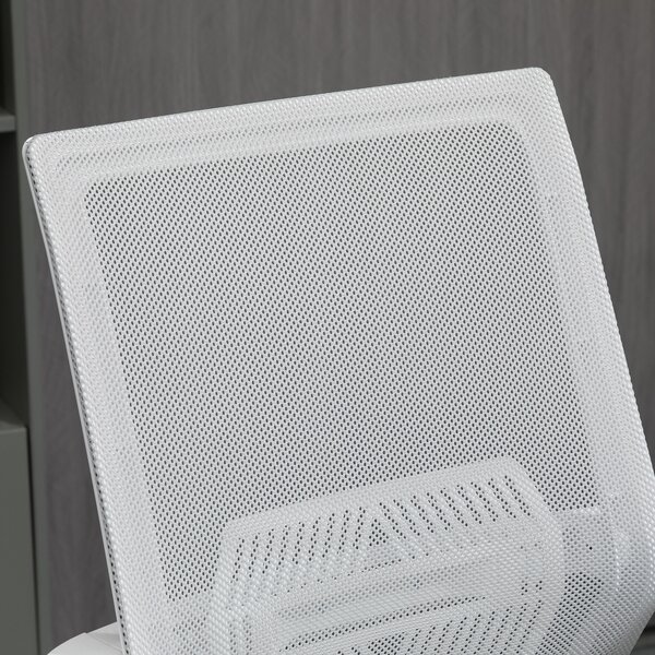 Vinsetto Sedia da ufficio poltrona da ufficio altezza regolabile dim. 64L x 59P x 104-124H cm sgabello da ufficio girevole 360° maglia traspirante grigio e bianco