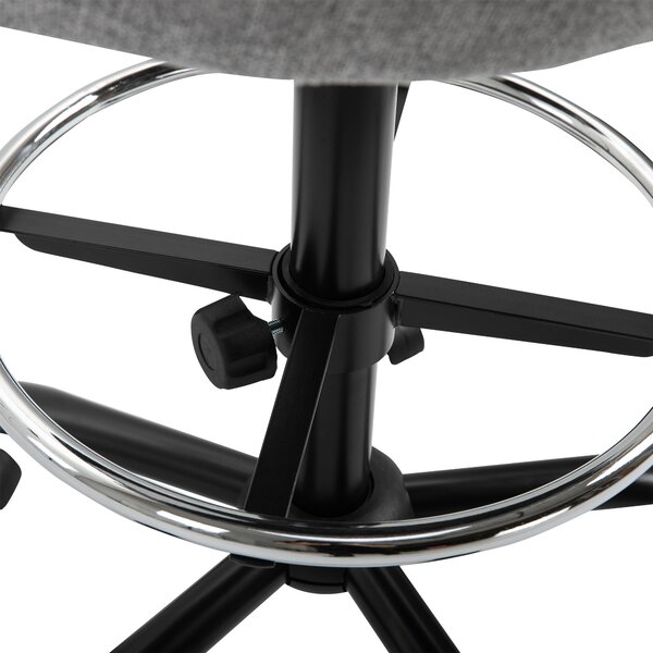Vinsetto Sedia da ufficio seduta alta regolabile 105-125H cm sgabello da ufficio girevole 360° lino grigio