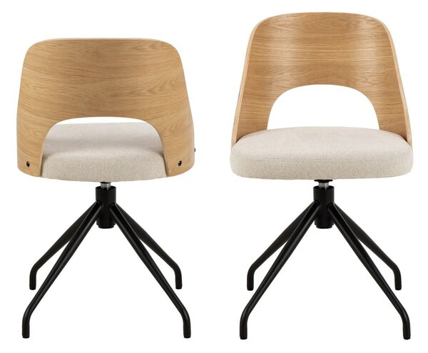 Sedia da pranzo beige/di colore naturale Lucy – Actona