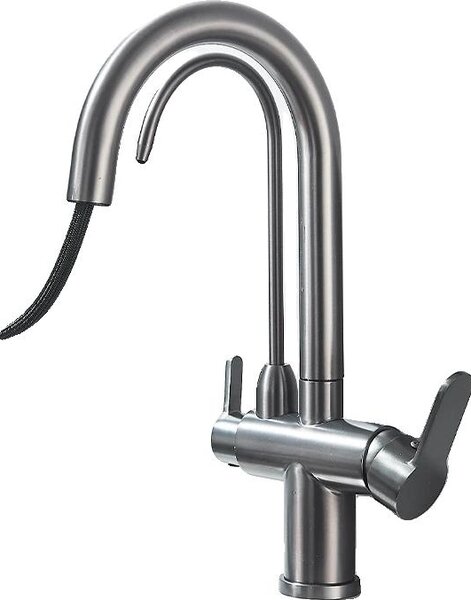 Rubinetto da cucina, sensore tattile, estraibile, grigio
