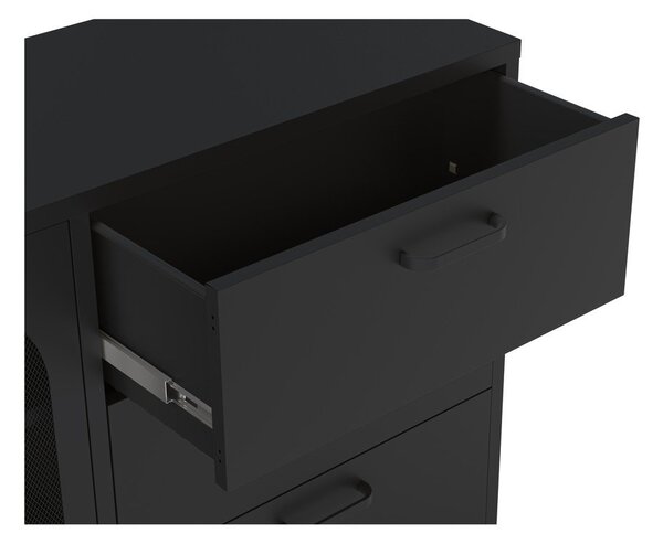 Cassettiera nera 140x90 cm Diora - Marckeric