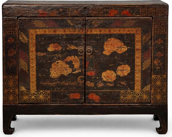 Fine Asianliving Antico armadio cinese dipinto a mano L86xP38xH75cm Armadio cinese Armadio nuziale cinese Mobili orientali Mobili asiatici