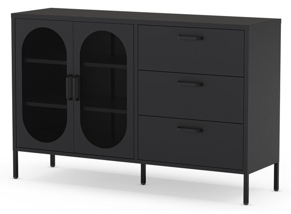 Cassettiera nera 140x90 cm Diora - Marckeric