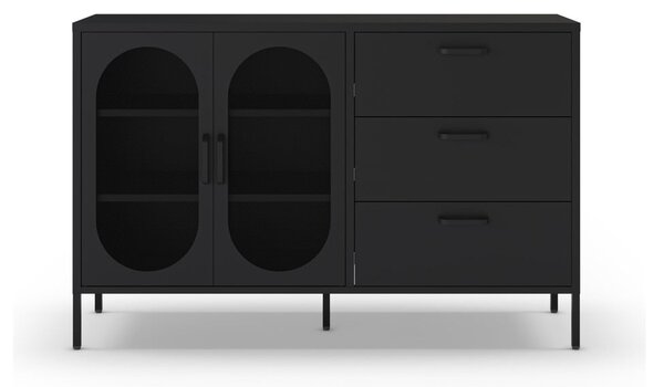 Cassettiera nera 140x90 cm Diora - Marckeric