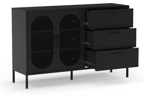Cassettiera nera 140x90 cm Diora - Marckeric