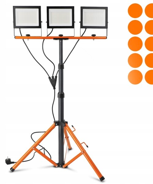 Proiettore LED con stativo 3xLED/100W/230V 4500K IP65 nero/arancione